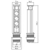 Kép 2/2 - GTV-AE-BPW3S60U-80 Elosztó 3x230V, 2xUSB IP20 ezüst műanyag asztalba süllyesztett 60mm keskeny