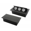 Kép 2/4 - GTV-AE-PB03GS-20 Elosztó 3x230V IP20, FEKETE asztalba süllyeszthető, rejtett gombbal kinyitható
