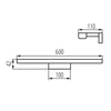 Kép 9/10 - KANLUX 26684 ASTEN Oldalfali LED lámpatest IP44 12W-NW-B lámpa