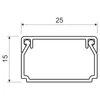 Kép 2/2 - KOPOS LHD25X15P2 Vezetékcsatorna öntapadós műanyag 25mmx 15mm 2000mm-hó fehér kezeletlen