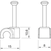 Kép 2/3 - OBO 2225611 ISO Nagel-Clip 8mm L25 PP hófehér 25 RW 100db/csomag