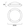 Kép 2/4 - SYLVANIA 0049293 OP 8-24W 900-2950lm 4000K opal IP66 fehér lencselámpa, átm. 350x110mm + beépített mozgás érzékelő