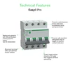 Kép 3/3 - SCHNEIDER EZ9F57425 EASY9 PRO Kismegszakító 6kA, 4P, C, 25A