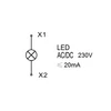 Kép 3/3 - SCHRACK BZ501216-B Kompakt jelzőlámpa, LED, 230V AC/DC, sárga