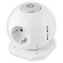 ENTAC ESC1.5G3-USB-GLOBE Gömb elosztó 3 foglalattal, 2x2,1A USB-vel, kapcsolóval, 1,5m vezetékkel ENTAC ESC1.5G3-USB-GLOBE Gömb elosztó 3 foglalattal, 2x2,1A USB-vel, kapcsolóval, 1,5m vezetékkel