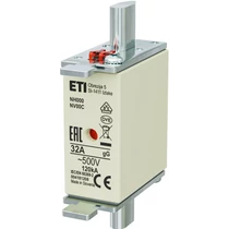 ETI 004181208 BIZTOSÍTÉK NH00/000 32A Biztosító betét NV/NH00 C gL-gG KOMBI 500V késes ETI 004181208 BIZTOSÍTÉK NH00/000 32A Biztosító betét NV/NH00 C gL-gG KOMBI 500V késes