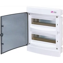 ETI ECM24PT DIDO-E 2x12 modulos elosztó szekrény, süllyesztett, átlátszó ajtóval 1101012