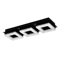 EGLO 99325 FRADELO 1 fali-mennyezeti lámpa acél fekete / műanyag, kristály fekete, átlátszó