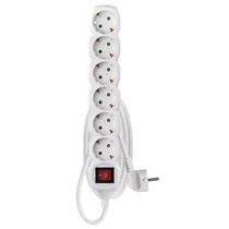 EMOS P1621R Hosszabbító 1,5 m / 6 aljzat / kapcsolós / fehér / PVC / 1,5 mm2