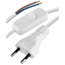 EMOS S08272 Szerelt vezeték kapcsolóval euro dugóval fehér 2x0,75 2m