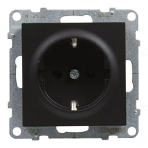 LEGRAND 721420 Suno 2P+F csatlakozóaljzat (rugós), biztonsági zsaluval, fekete