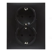 LEGRAND 721426 Suno 2x2P+F csatlakozóaljzat kerettel (rugós), biztonsági zsaluval, komplett, fekete