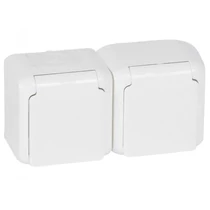 LEGRAND 782374 Forix IP44 FK 2x2P+F Földelt csatlakozóaljzat 16A csapófedéllel gyermekvédelemmel fehér LEGRAND 782374 Forix IP44 FK 2x2P+F Földelt csatlakozóaljzat 16A csapófedéllel gyermekvédelemmel fehér