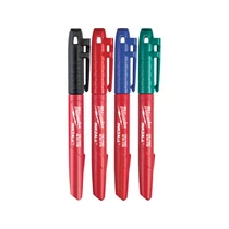 MILWAUKEE 48223106 Inkzall jelölőfilc 4 db-os szett (fekete, piros, kék, zöld)