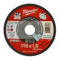 MILWAUKEE 4932451486 Vágókorong fémhez 115X1,5 Egyenes SC41 PRO+ /1 db MILWAUKEE 4932451486 Vágókorong fémhez 115X1,5 Egyenes SC41 PRO+ /1 db