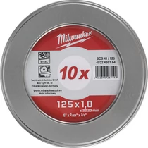 MILWAUKEE 4932459164 Vágókorong Inox 125x1 Fém dobozban 10 db