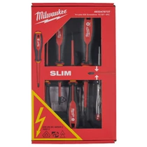 MILWAUKEE 4932478737 VDE Csavarhúzó 3 oldalú markolattal  5 darabos készlet (SL3, SL4, PZ1,  PZ2, Teszter)