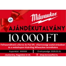 MILWAUKEE vásárlási utalvány 10000 Ft.