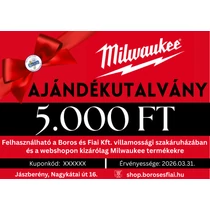 MILWAUKEE vásárlási utalvány 5000 Ft.