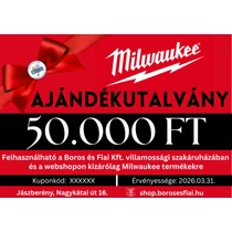 MILWAUKEE vásárlási utalvány 50000 Ft.