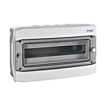 SCHRACK BK080206 Falonkívüli kiselosztó 1 soros, 18KE, átlátszó ajtó, IP65