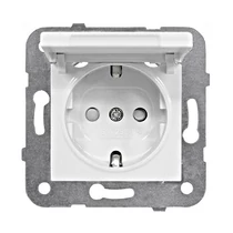 SCHRACK EV101005 Dugaszolóaljlzat gyerekvédelem+csapófedél, rugós, fehér