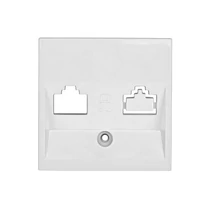 SCHRACK EV104003 Fedlap 1xRJ45 Toolless Line aljzatmodulhoz, fehér