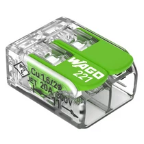 WAGO 221-422 Vezeték összekötő oldható 2P 0,2-4mm2 GREEN RANGE