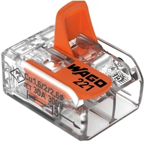WAGO 221-612 Vezetékösszekötő 2-es 6mm2 50db/csomag