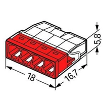 WAGO 2273-204 Compact Vezeték összekötő 4x0,5-2,5mm2 100db/csomag