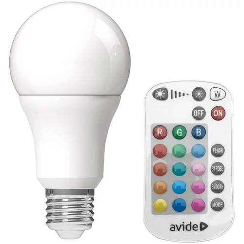 AVIDE ASG27RGBW-9,7W-RC Smart LED fényforrás A60 9,7W RGB+W 2700K IR távirányítóval