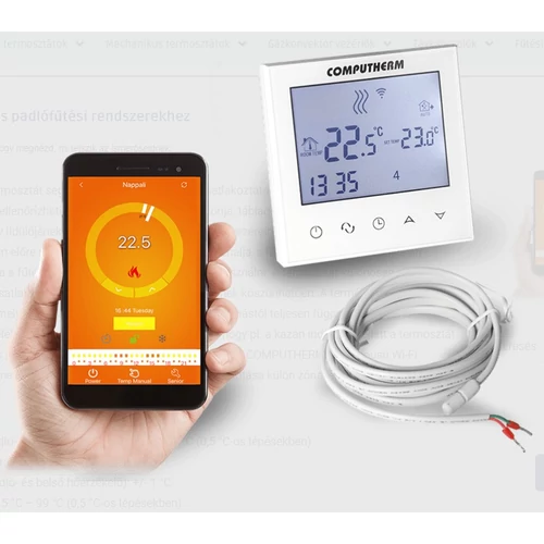 COMPUTHERM E280 Wi-Fi termosztát radiátoros és padlófűtési rendszerekhez, fehér COMPUTHERM E280 Wi-Fi termosztát radiátoros és padlófűtési rendszerekhez, fehér