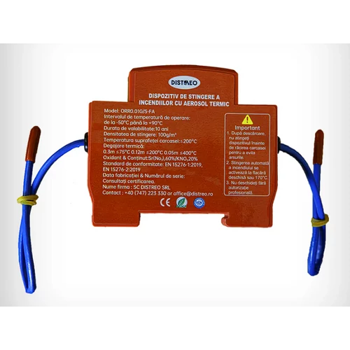 Elosztószekrénybe szerelhető autonóm aeroszolos tűzoltó készülék - Flarex