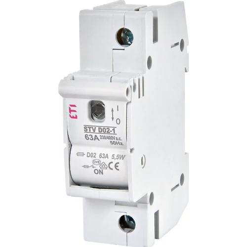 ETI 002271001 STV D02 Biztosítós leválasztó kapcsoló, 1,5 modul 63A 1P ETI 002271001 STV D02 Biztosítós leválasztó kapcsoló, 1,5 modul 63A 1P