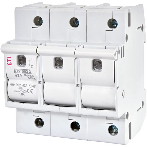 ETI 002271004 STV D02 Biztosítós leválasztó kapcsoló, 3P 4,5 modul 63A ETI 002271004 STV D02 Biztosítós leválasztó kapcsoló, 3P 4,5 modul 63A
