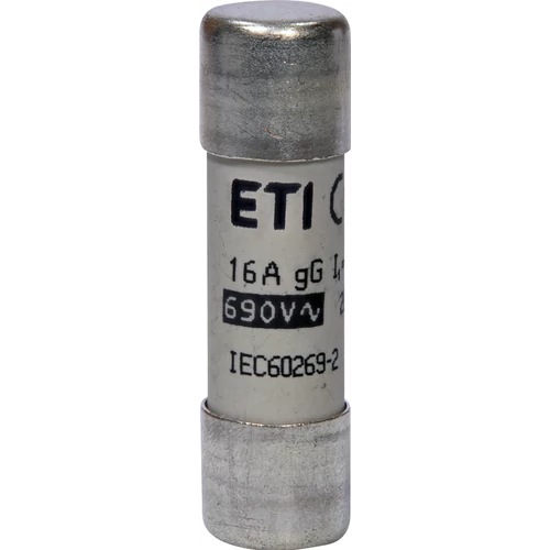 ETI 002651030 BIZTOSÍTÉK 14x51 16A Biztosító betét 690V gG hengeres ETI 002651030 BIZTOSÍTÉK 14x51 16A Biztosító betét 690V gG hengeres