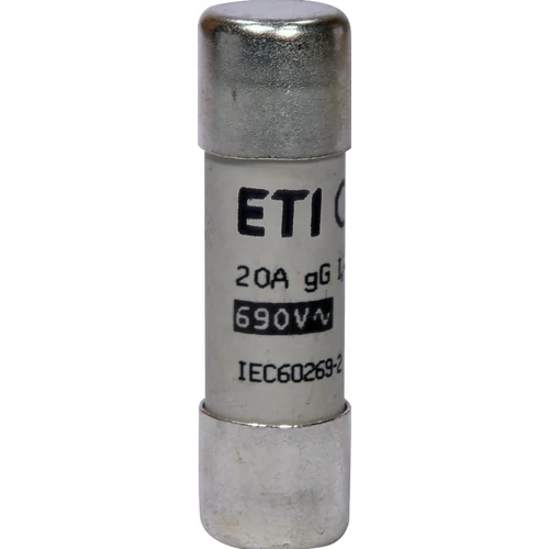 ETI 002651031 BIZTOSÍTÉK 14x51 20A Biztosító betét 690V gG hengeres ETI 002651031 BIZTOSÍTÉK 14x51 20A Biztosító betét 690V gG hengeres