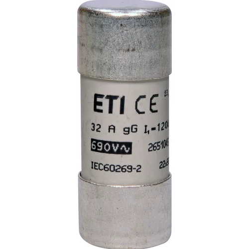 ETI 002651045 BIZTOSÍTÉK 22x58 32A Biztosító betét 690V gG hengeres ETI 002651045 BIZTOSÍTÉK 22x58 32A Biztosító betét 690V gG hengeres