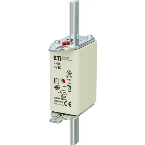 ETI 004184210 BIZTOSÍTÉK NH1 40A Biztosító betét C gL-gG KOMBI 500V késes