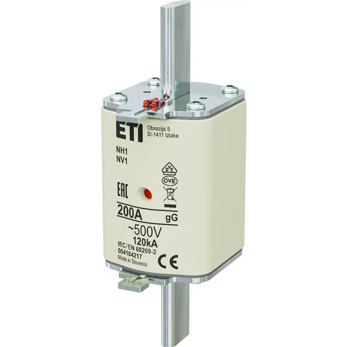 ETI 004184217 BIZTOSÍTÉK NH1 200A Biztosító betét gL-gG KOMBI 500V késes