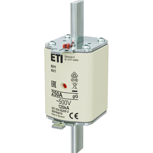 ETI 004184219 BIZTOSÍTÉK NH1 250A Biztosító betét gL-gG KOMBI 500V késes