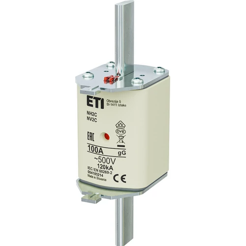 ETI 004185214 BIZTOSÍTÉK NH2 100A Biztosító betét C gL-gG KOMBI 500V késes