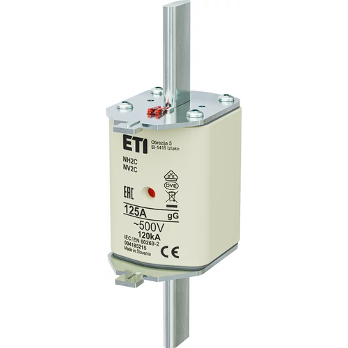 ETI 004185215 BIZTOSÍTÉK NH2 125A Biztosító betét C gL-gG KOMBI 500V késes
