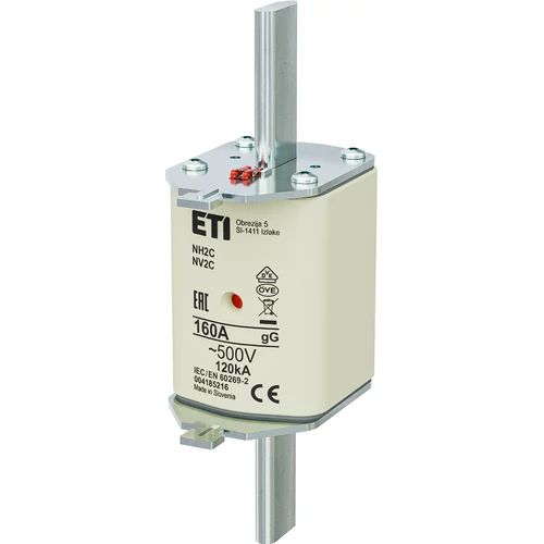 ETI 004185216 BIZTOSÍTÉK NH2 160A Biztosító betét C gL-gG KOMBI 500V késes