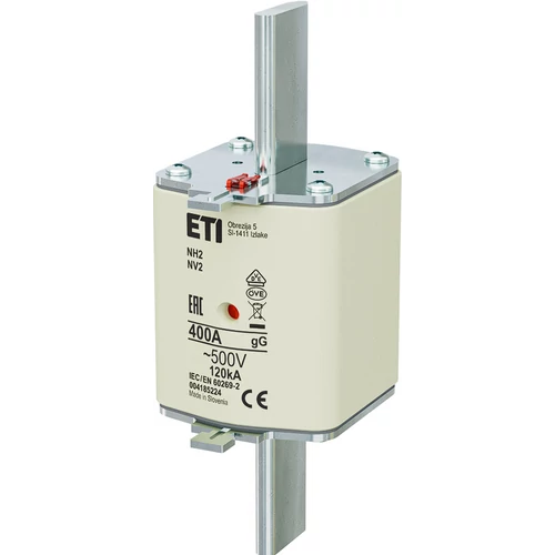 ETI 004185224 BIZTOSÍTÉK NH2 400A Biztosító betét gL-gG KOMBI 500V késes