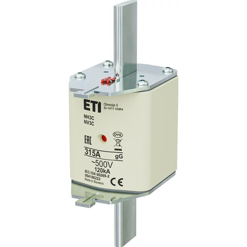ETI 004186222 BIZTOSÍTÉK NH3 315A Biztosító betét C gL-gG KOMBI 500V késes