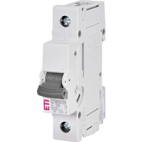ETI 1900031 ETIMATP6 C20A 1p 6kA Kismegszakító, 1 modul	 ETI 1900031 ETIMATP6 C20A 1p 6kA Kismegszakító, 1 modul
