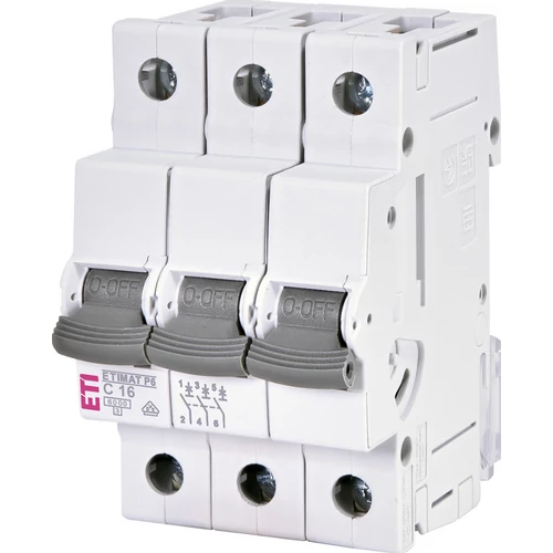ETI 1900330 ETIMATP6 C16A 3p 6kA Kismegszakító, 3 modul