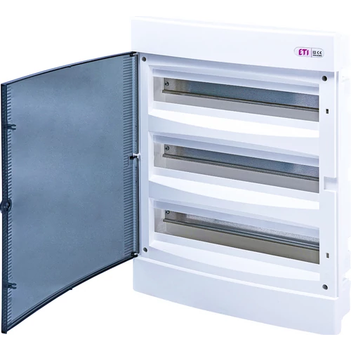 ETI ECM 3x18PT DIDO-E 3x18 modulos elosztó szekrény, süllyesztett, átlátszó ajtóval 1101047 ETI ECM 3x18PT DIDO-E 3x18 modulos elosztó szekrény, süllyesztett, átlátszó ajtóval 1101047