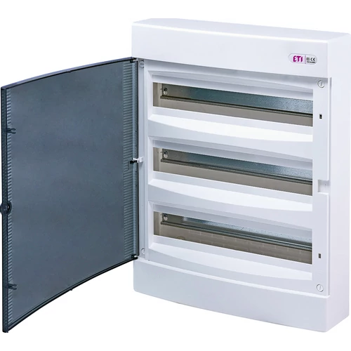 ETI ECT 3x18PT DIDO-E 3x18 modulos elosztó szekrény, falra szerelhető, átlátszó ajtóval 1101040 ETI ECT 3x18PT DIDO-E 3x18 modulos elosztó szekrény, falra szerelhető, átlátszó ajtóval 1101040